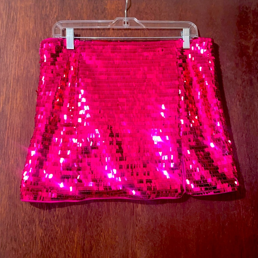 PINK SEQUENCE MINI SKIRT
